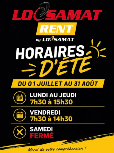 ☀️ Horaires d'été chez Locsamat ☀️, Porto-Vecchio, LOCSAMAT